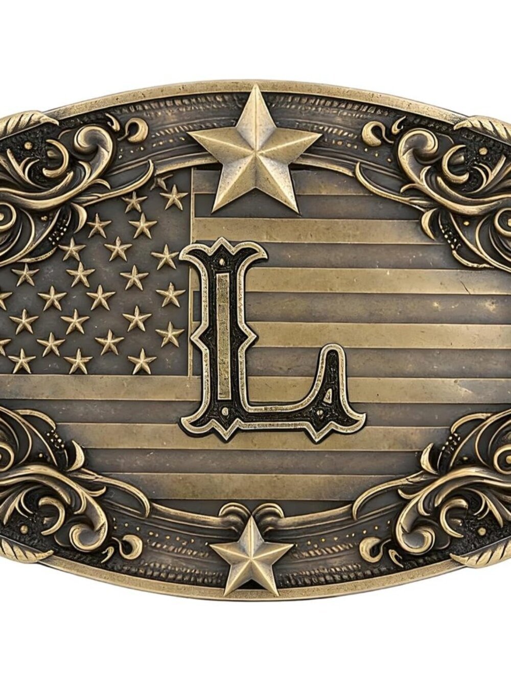 Men's L Vintage Western Rodeo Texas Cowboy Initial Letter Alloy Belt Buckles